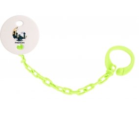 Attache-tétineIslam mosqué avec prénom design-5 couleur Verte