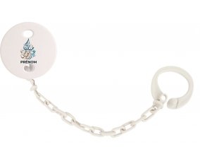 Attache-tétineIslam eid adha mubarak design-1 avec prénom couleur Blanc