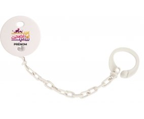 Attache-tétineIslam eid adha said design-1 avec prénom couleur Blanc