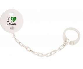 Attache-tétineI love islam couleur Blanc