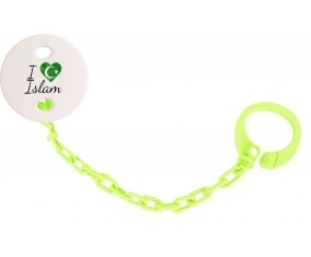 Attache-tétineI love islam couleur Verte