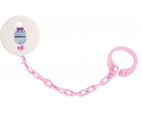 Attache-tétineOeuf de Pâques design-14 avec prénom couleur Rose clair