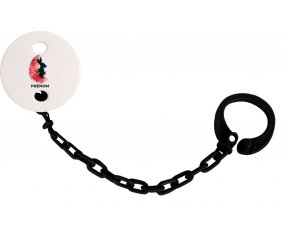 Attache-tétineOeuf de Pâques design-15 avec prénom couleur Noire