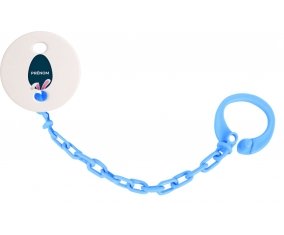 Attache-tétineOeuf de Pâques design-17 avec prénom couleur Bleu turquoise