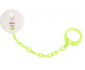 Attache-tétineOeuf de Pâques design-18 avec prénom couleur Verte
