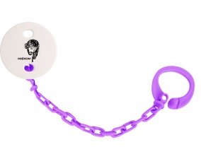 Attache-tétineJesus Christ design-1 avec prénom couleur Violet