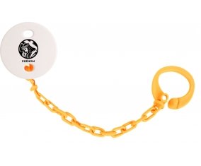 Attache-tétineJesus Christ design-2 avec prénom couleur Orange