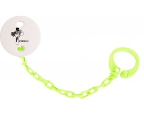 Attache-tétineJesus Christ design-3 avec prénom couleur Verte