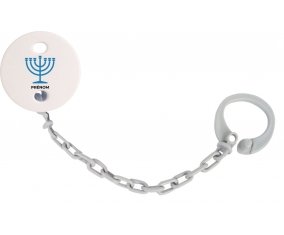 Attache-tétineJudaisme : Menorah couleur Grise