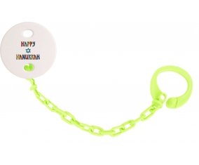 Attache-tétineJudaisme : Happy hanukkah design-2 couleur Verte