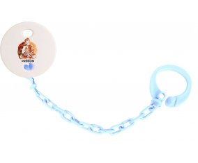 Attache-tétineBouddhisme méditation zen design-2 avec prénom couleur Bleu ciel