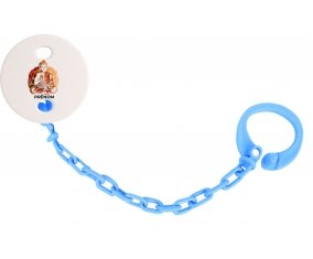 Attache-tétineBouddhisme méditation zen design-2 avec prénom couleur Bleu turquoise