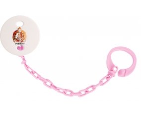Attache-tétineBouddhisme méditation zen design-2 avec prénom couleur Rose clair