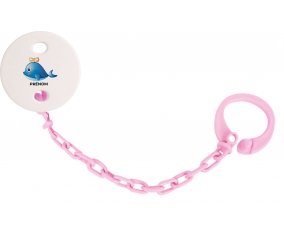 Attache-tétineJouet toys Dauphin avec prénom couleur Rose clair