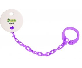 Attache-tétineJouet toys Chenille avec prénom couleur Violet