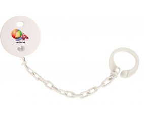 Attache-tétineJouet toys ballon masque et tong de plage avec prénom couleur Blanc