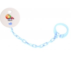 Attache-tétineJouet toys ballon masque et tong de plage avec prénom couleur Bleu ciel