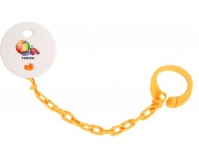 Attache-tétineJouet toys ballon masque et tong de plage avec prénom couleur Orange