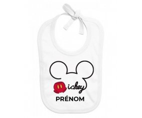 Bavoir bébé personnalisé Disney Mickey short avec prénom