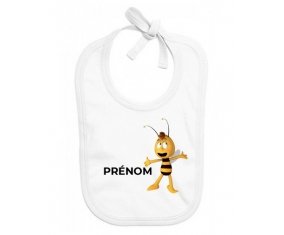 Bavoir bébé personnalisé Willy l'abeille avec prénom