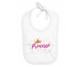 Bavoir bébé personnalisé Couronne jaune princesse