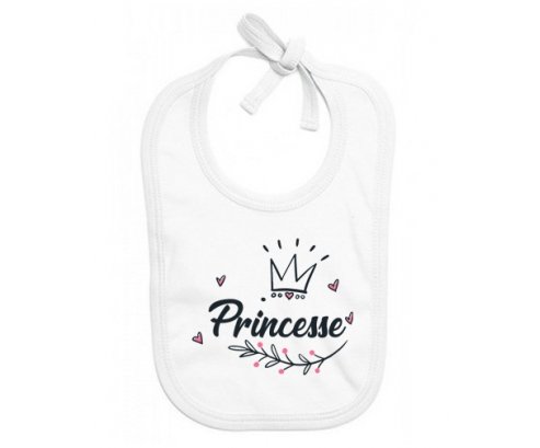 Bavoir bébé personnalisé Couronne noire princesse