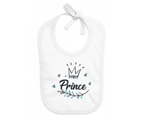 Bavoir bébé personnalisé Couronne noire prince