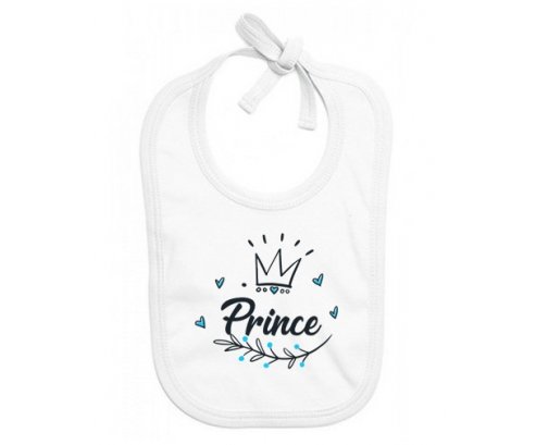 Bavoir bébé personnalisé Couronne noire princesse en coton