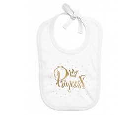 Bavoir bébé personnalisé Couronne dorée princesse