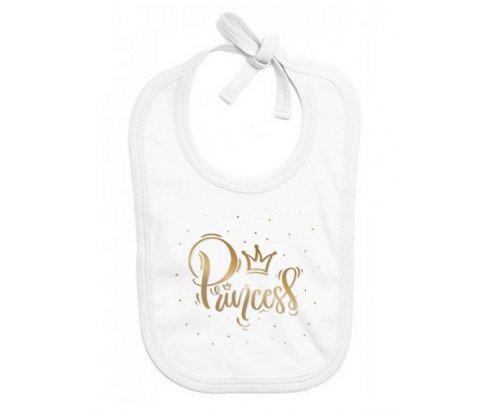 Bavoir bébé personnalisé Couronne dorée princesse
