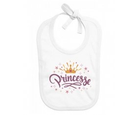 Bavoir bébé personnalisé Couronne jaune étoile princesse design-2