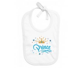 Bavoir bébé personnalisé Couronne jaune étoile prince design-2