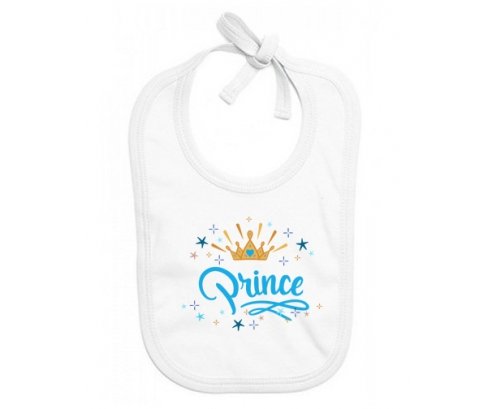 Bavoir bébé personnalisé Couronne jaune étoile prince design-2