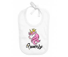 Bavoir bébé personnalisé Licorne rose princesse