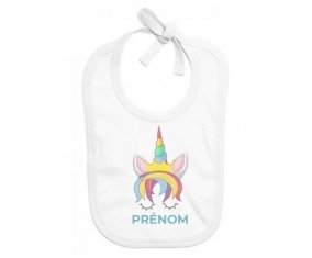 Bavoir bébé personnalisé Licorne design-1 avec prénom