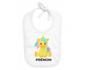 Bavoir bébé personnalisé Licorne design-5 avec prénom