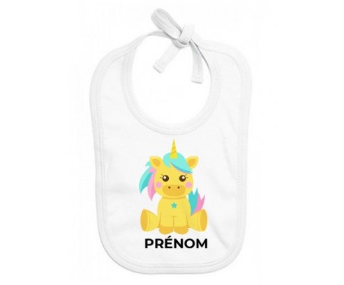 Bavoir bébé personnalisé Licorne design-5 avec prénom