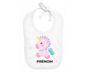 Bavoir bébé personnalisé Licorne design-6 avec prénom