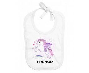 Bavoir bébé personnalisé Licorne design-7 avec prénom