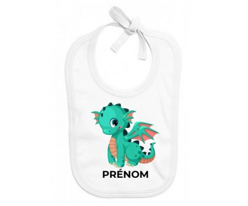 Bavoir bébé personnalisé Dragon design-1 avec prénom