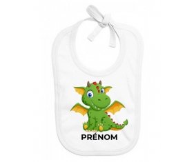 Bavoir bébé personnalisé Dragon design-2 avec prénom