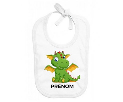 Bavoir bébé personnalisé Dragon design-2 avec prénom