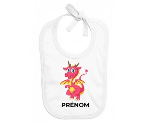 Bavoir bébé personnalisé Dragon design-4 avec prénom