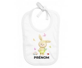 Bavoir bébé personnalisé Lapin papillon voiture avec prénom
