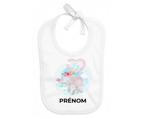 Bavoir bébé personnalisé Bébé éléphant lovely avec prénom