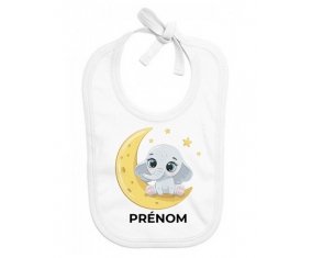 Bavoir bébé personnalisé Bébé éléphant bonne nuit avec prénom