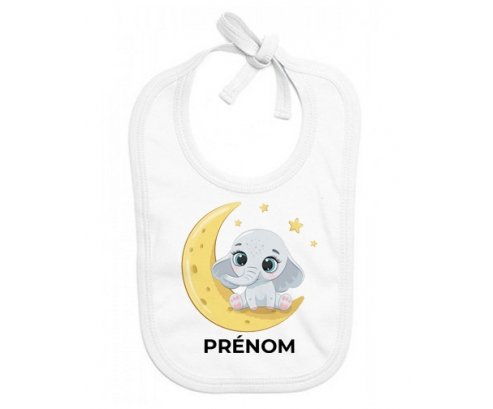 Bavoir bébé personnalisé Bébé éléphant bonne nuit avec prénom