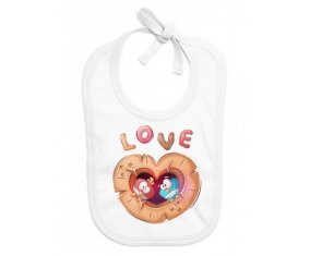 Bavoir bébé personnalisé Animaux rigolos hiboux Love