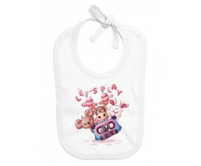 Bavoir bébé personnalisé Animaux rigolos let's play