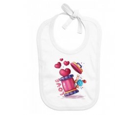 Bavoir bébé personnalisé Animaux rigolos Love design-1